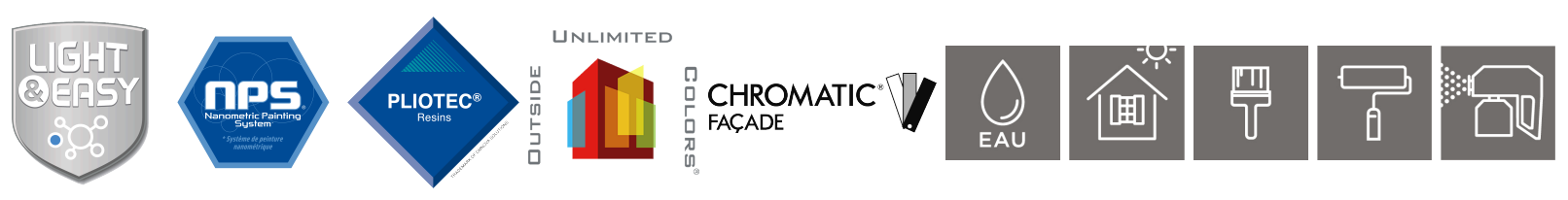 Caractéristiques Peinture façade Guitaflex D2-I4 logos